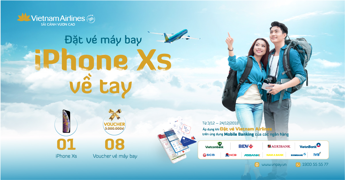“Đặt vé máy bay – iPhone Xs về tay” với ứng dụng Mobile Banking