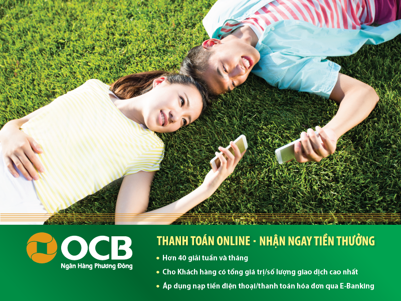 "Thanh toán online nhận ngay tiền thưởng" cùng OCB.