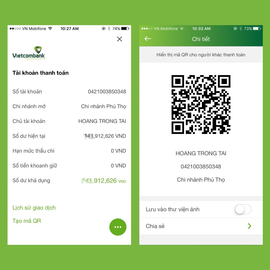 Trải nghiệm tính năng QR Pay trên ứng dụng VCB-Mobile B@nking - VNPAY