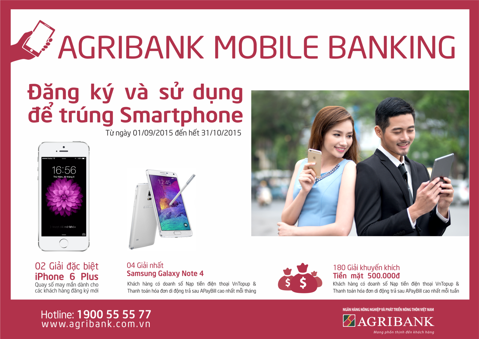 Danh sách khách hàng trúng thưởng chương trình "Đăng ký và sử dụng ngay để trúng Smartphone với Agribank Mobile Banking"