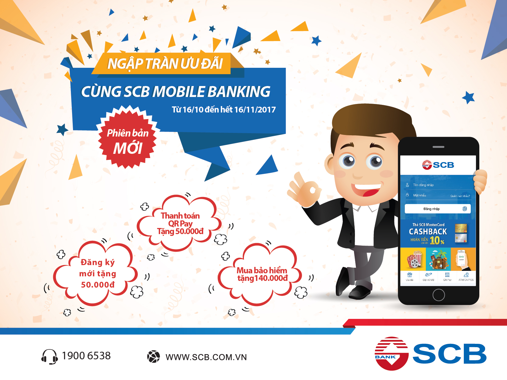 Tháng vàng online với ứng dụng SCB Mobile Banking