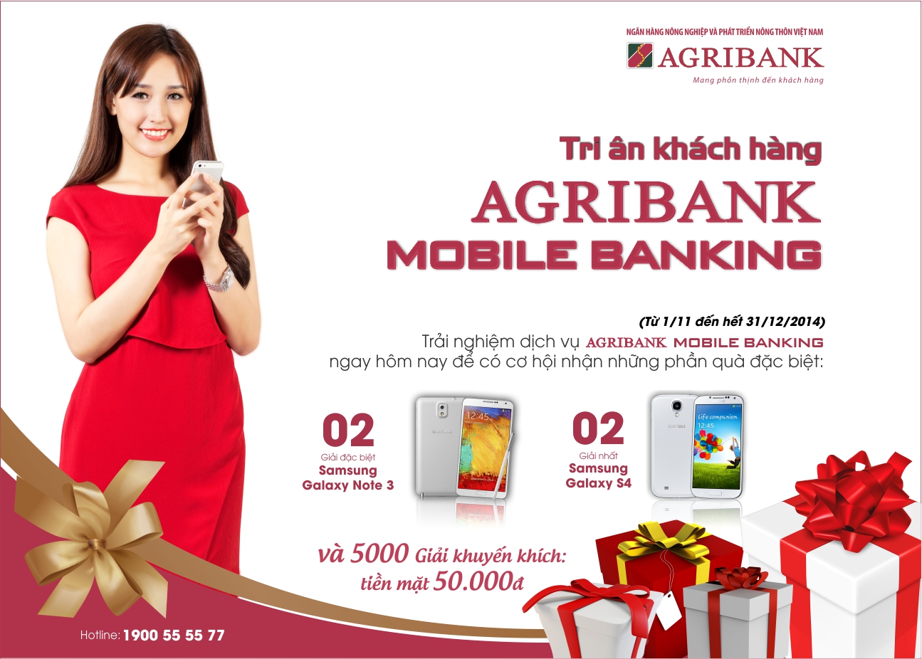 Danh sách khách hàng trúng giải may mắn chương trình Tri ân khách hàng Agribank Mobile Banking