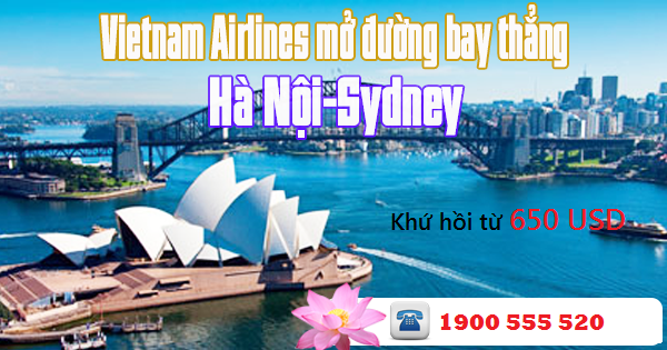 Vé máy bay Vietnam Airlines HÀ NỘI – SYDNEY khứ hồi từ 650 USD