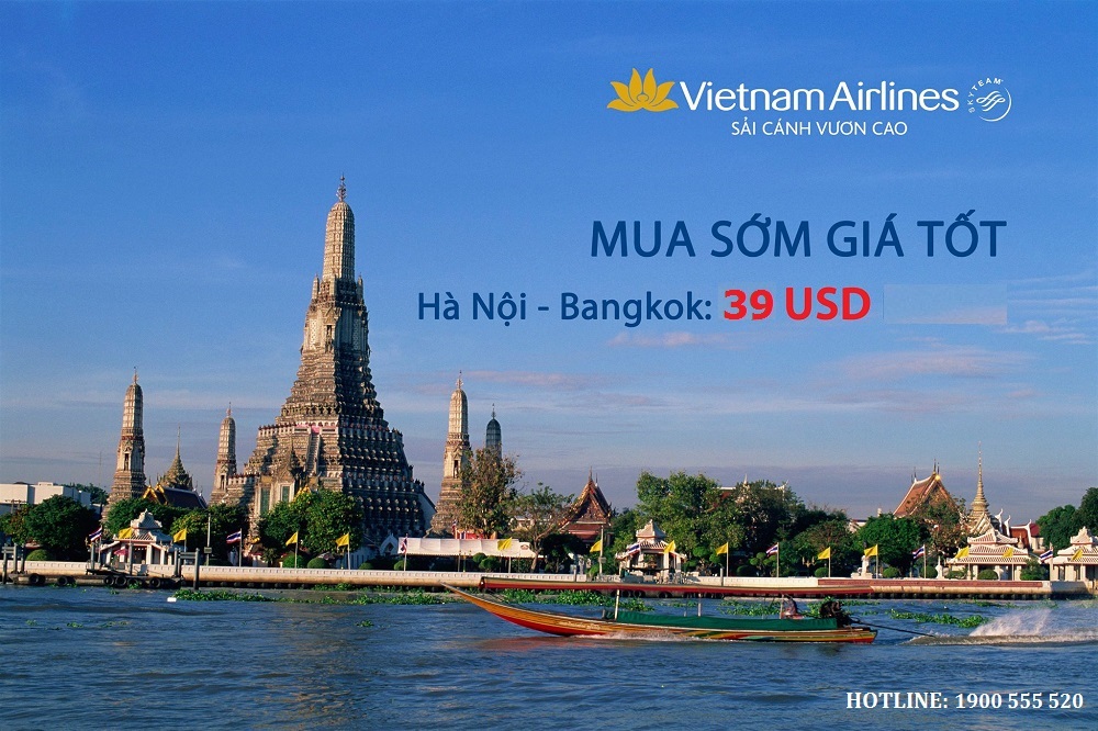 Vé máy bay Vietnam Airline HÀ NỘI – BANGKOK từ 39 USD