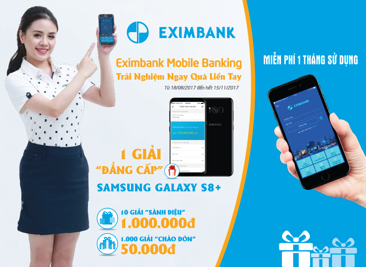 Eximbank ra mắt phiên bản Mobile Banking 2017 với hơn 1.000 QUÀ TẶNG cho khách hàng trải nghiệm dịch vụ
